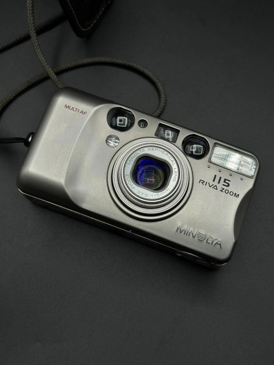 Vintage 1990's Minolta Riva Zoom 115 Compact 35mm Film Camera - Working (M133)