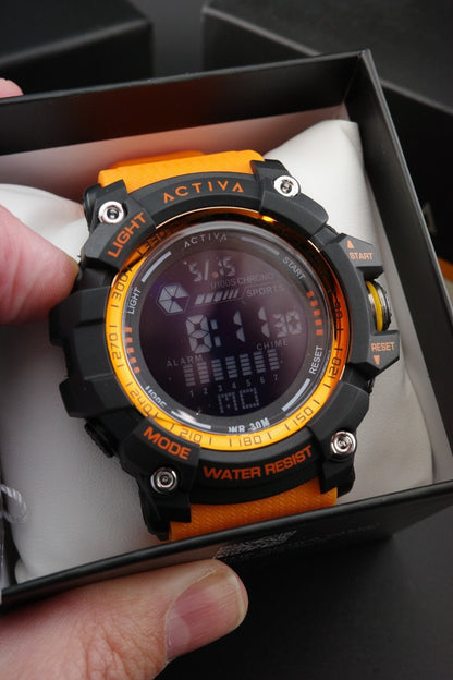 Brand New Activa X Invicta ACW8020-005 Men's Digital Watch 56mm Orange & Black