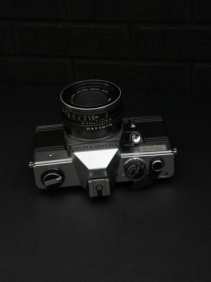 Praktica PM-3 Vintage 1980's 35mm Film Camera + Zeiss Jena 50mm 2.8 - Working
