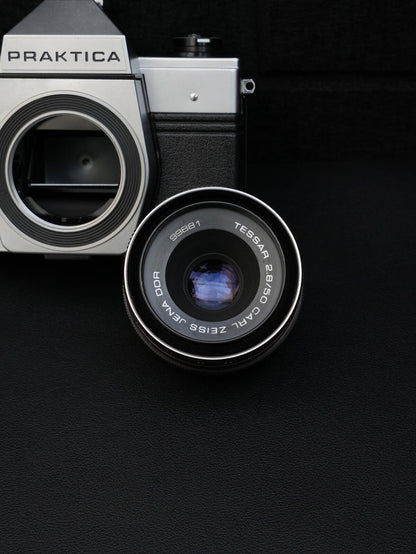 Praktica PM-3 Vintage 1980's 35mm Film Camera + Zeiss Jena 50mm 2.8 - Working