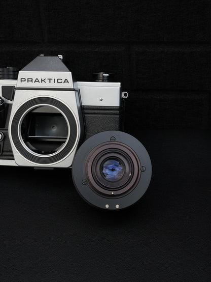Praktica PM-3 Vintage 1980's 35mm Film Camera + Zeiss Jena 50mm 2.8 - Working