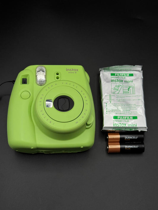 Fujifilm Instax Mini 9 Lime Green Instant Camera + Film & Batteries - Working