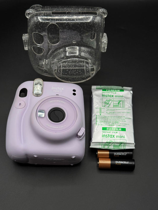 Fujifilm Instax Mini 11 Lilac instant Camera + Case, Film & Batteries - Working