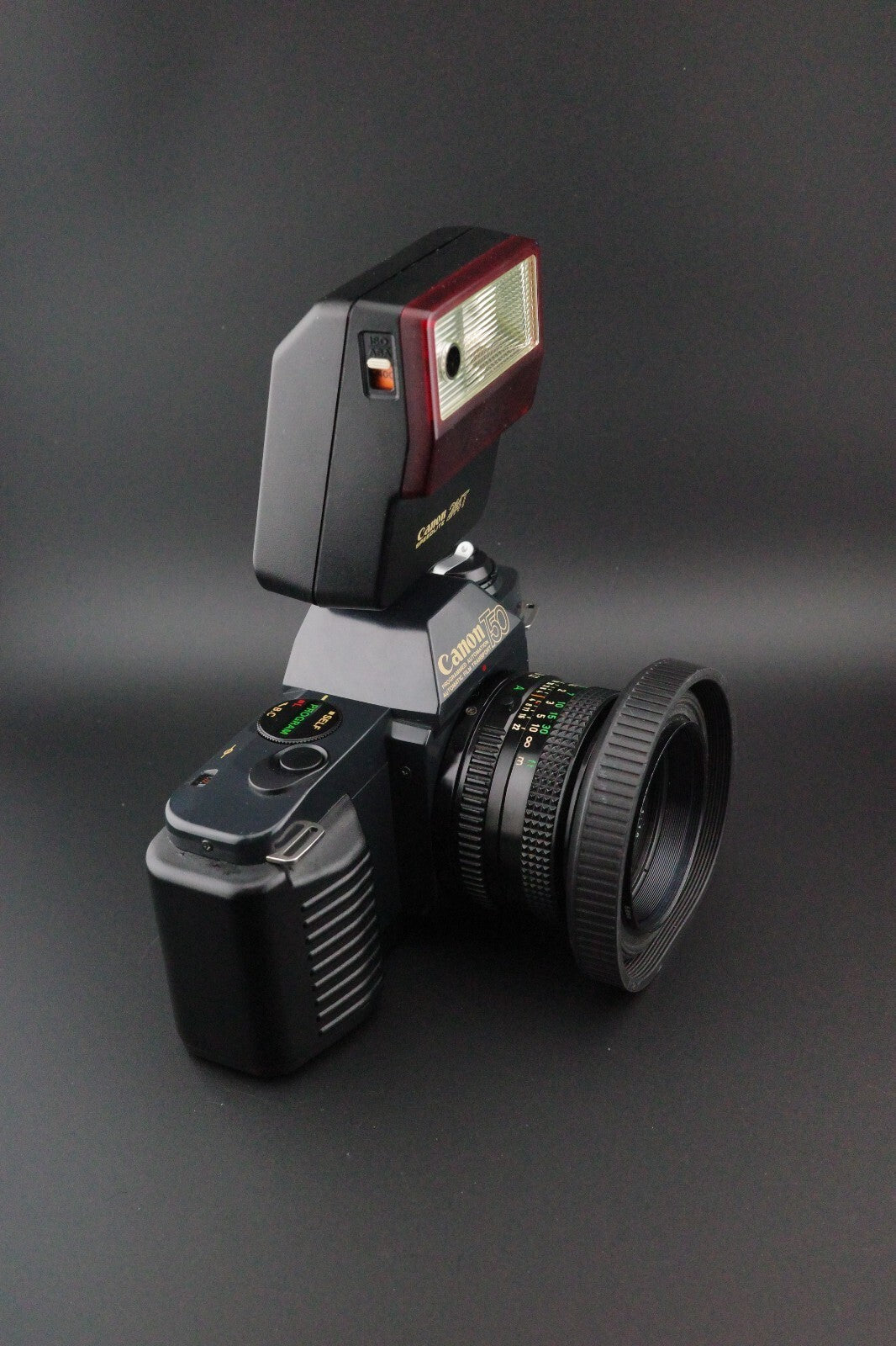 Canon T70 35mm SLR + FD 50mm f1.8 Lens + Speedlite 244T - Tested & Working
