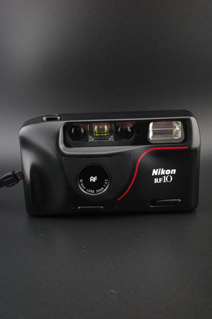 Nikon RF10 Vintage 35mm Film Camera + Batteries and Case - Film Tested & Working
