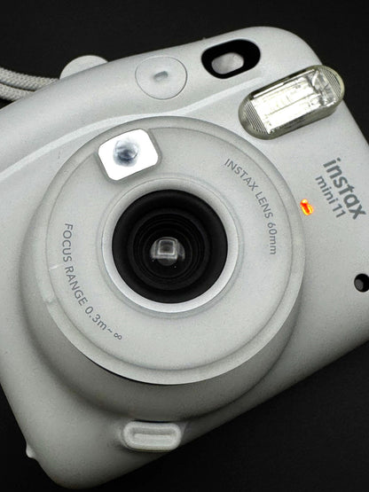 Fujifilm Instax Mini 11 Instant Camera Ice White & Leather Case - Fully Working