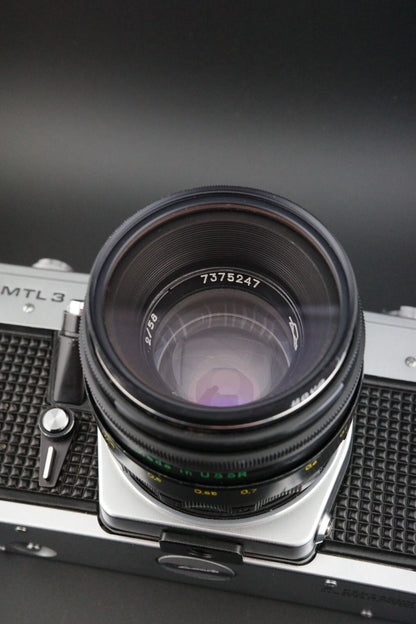 Vintage Praktica MTL 3 35mm SLR + Helios 44-2 58mm f2 M42 - Tested Working