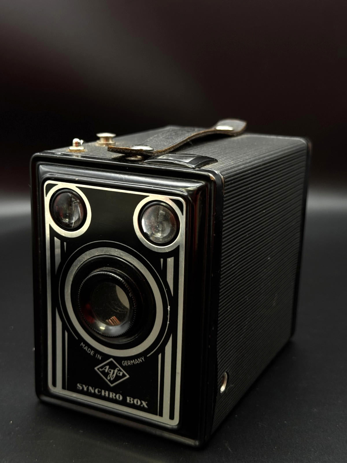 Vintage 1950s Agfa Synchro Box 120 Film Camera With Art Deco Design - Working