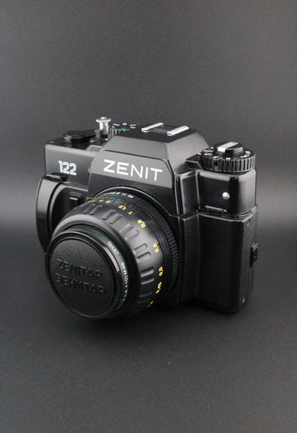 Zenit 122 35mm SLR + MC Zenitar-M2s 50mm f2 - Tested & Working and Near Mint