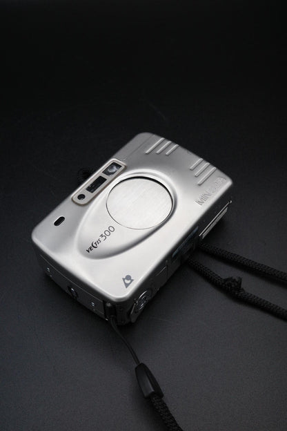 Vintage Minolta Vectis 300 Stainless Steel APS Film Camera - Tested Working