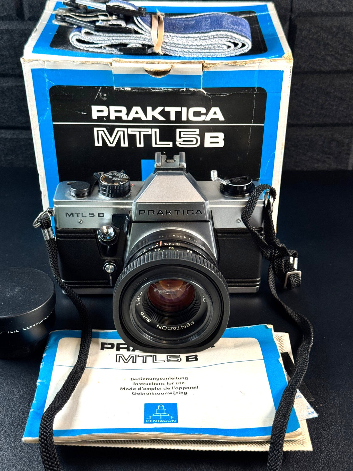 Praktica MTL 5B Vintage 35mm Film SLR Camera & 50mm f/2.8 Lens (Read Details)