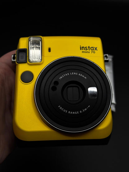 Fujifilm Instax Mini 70 Yellow Instant Film Camera + Film & Batteries - Working