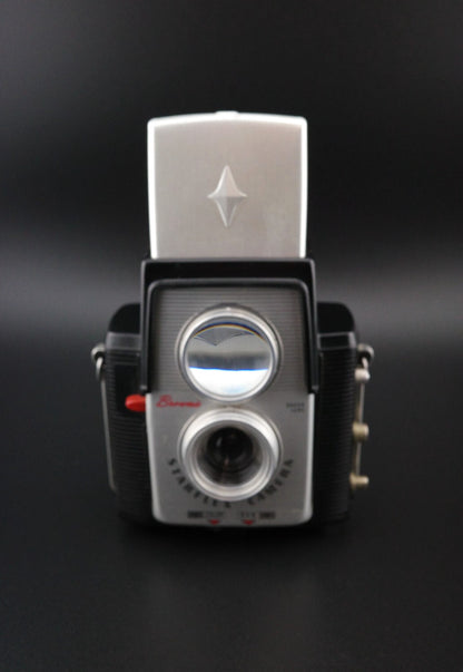 Kodak Brownie Starflex Vintage 127 Film Camera + Leather Case - Tested & Working