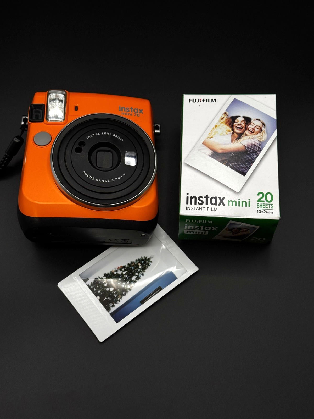 Fujifilm Instax Mini 70 Orange Instant Camera + Batteries & Film (Read Details)
