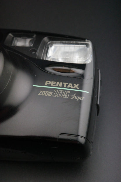 Pentax Zoom 105 Vintage 35mm Film Camera + Batteries - Film Tested & Working