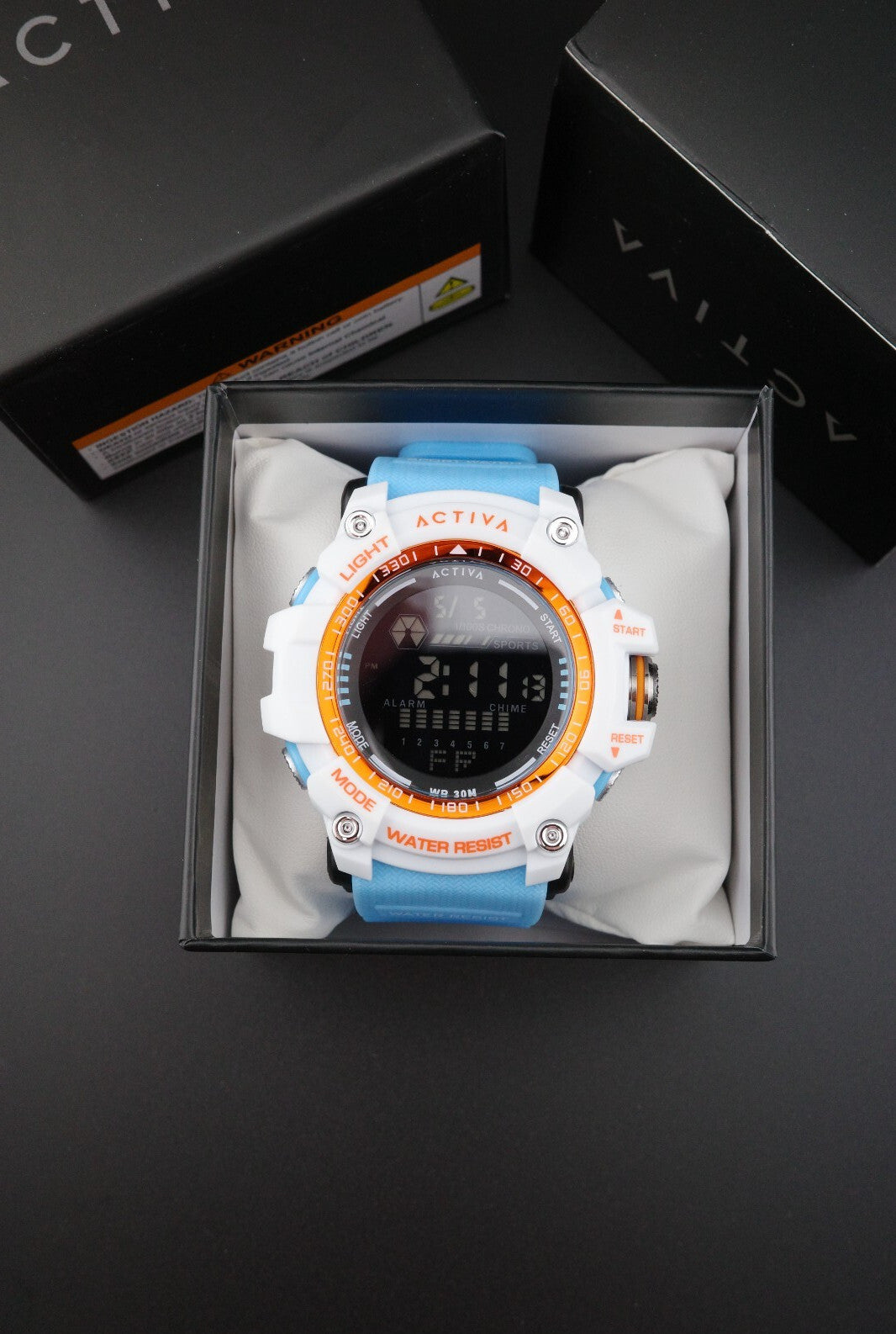 Activa x Invicta Mens Digital Watch 56mm Light Blue - Brand New & Boxed