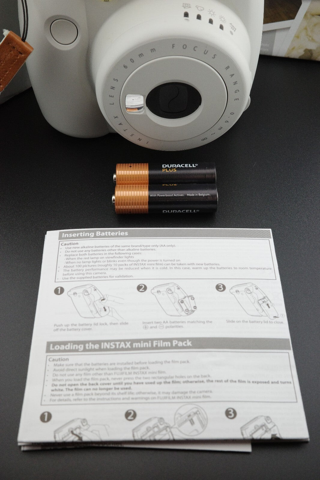 Boxed Fujifilm Instax Mini 9 White Instant Camera + Batteries - Tested & Working