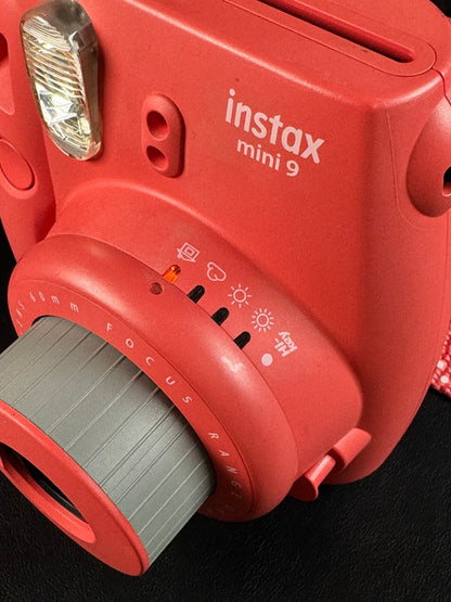 Fujifilm Instax Mini 9 Flamingo Pink Instant Polaroid Camera - Tested & Working