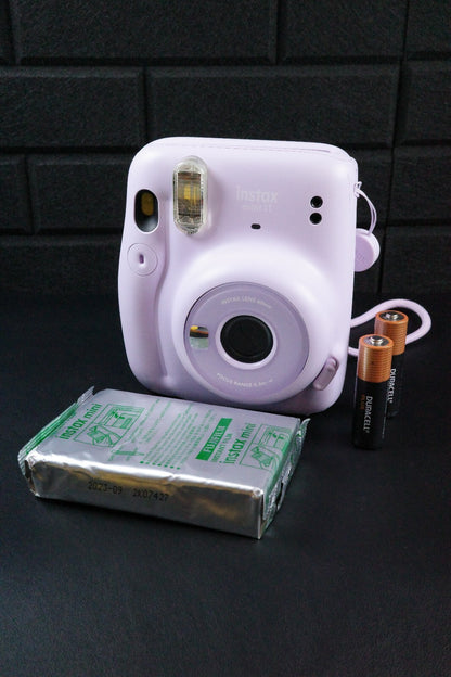 Fujifilm Instax Mini 11 Lilac Instant Camera + Film & Batteries - Fully Working