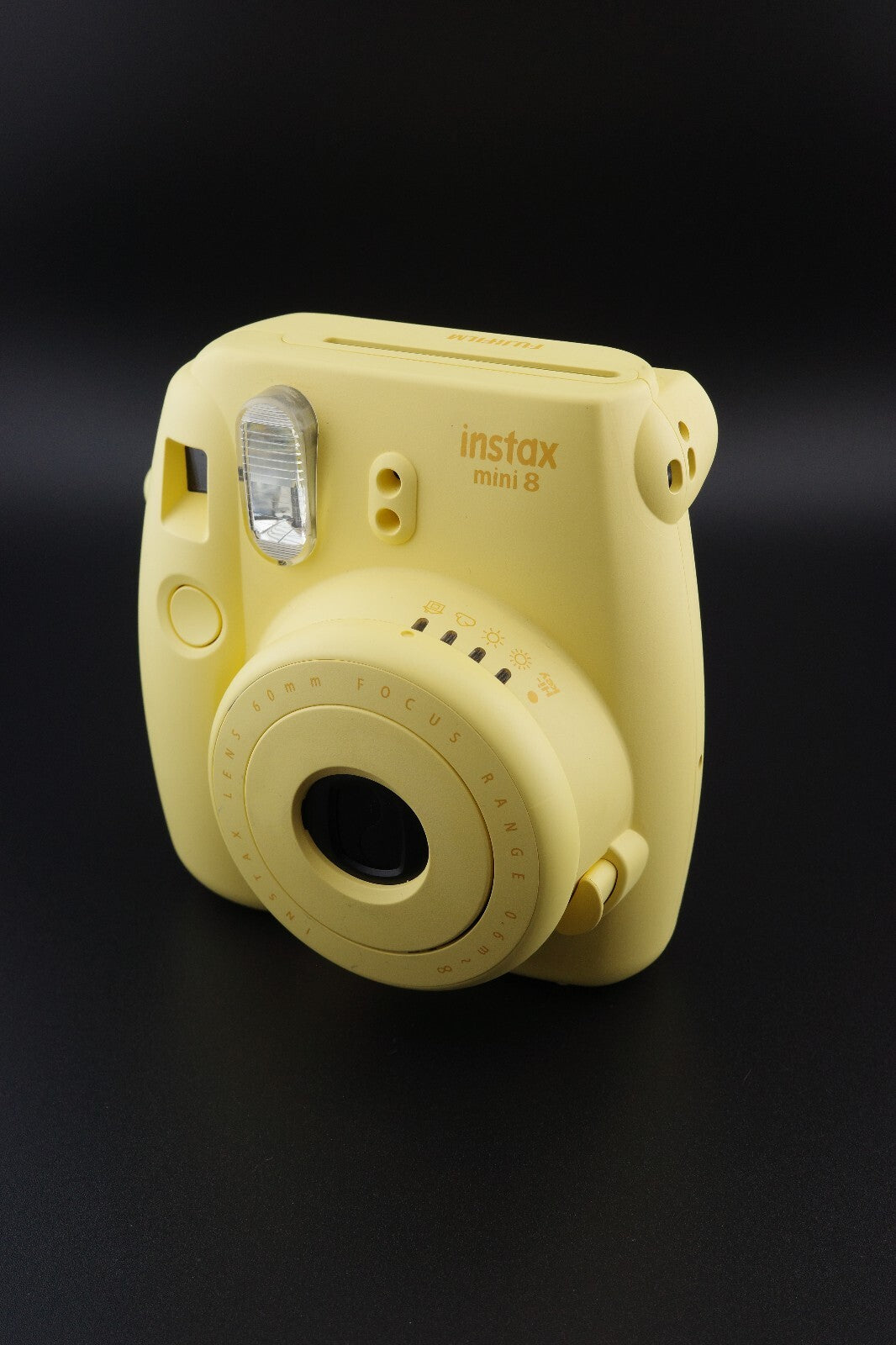 Fujifilm Instax Mini 8 Yellow Instant Camera & New Batteries - Works Perfectly