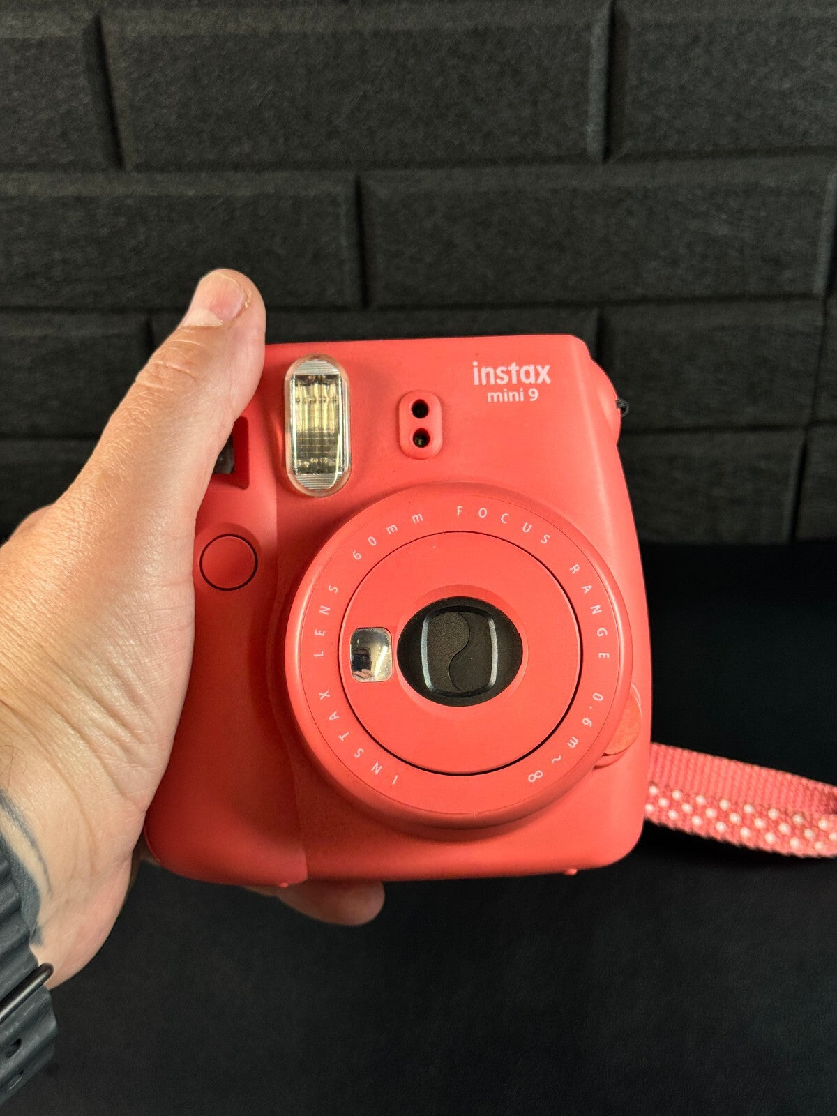 Fujifilm Instax Mini 9 Flamingo Pink Instant Polaroid Camera - Tested & Working