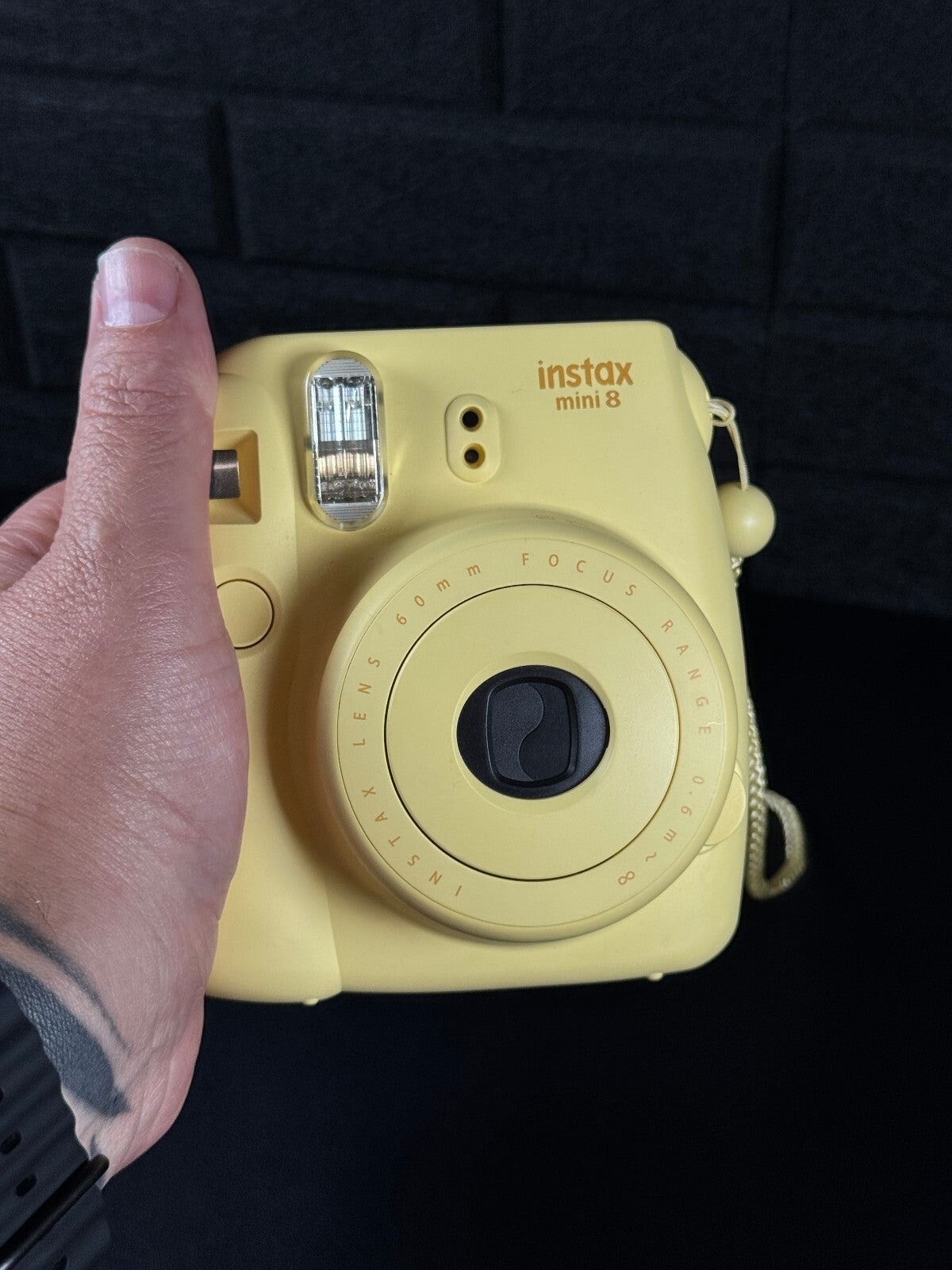 Fujifilm Instax Mini 8 Yellow Instant Camera & Batteries - Tested & Working