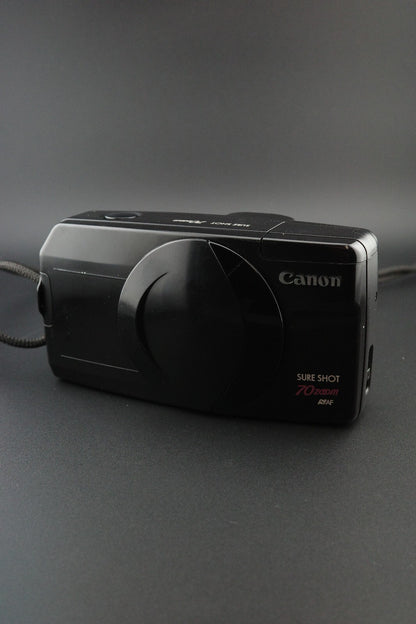 Vintage Canon Sure Shot 70 Zoom 35mm Film Camera - Winds, Fires - Faulty Flash