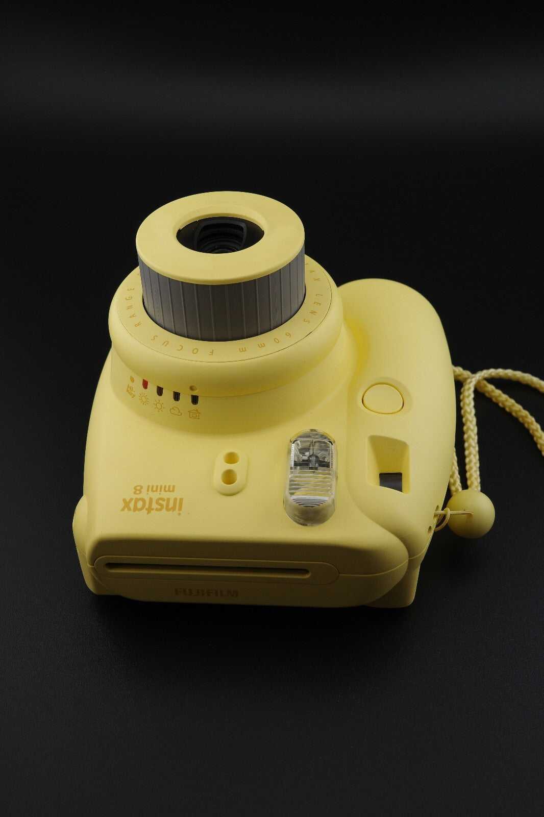 Fujifilm Instax Mini 8 Yellow Instant Camera & New Batteries - Works Perfectly