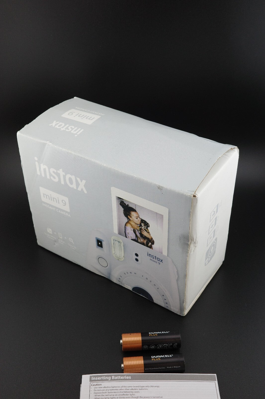 Boxed Fujifilm Instax Mini 9 White Instant Camera + Batteries - Tested & Working
