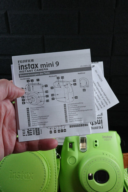 Fujifilm Instax Mini 9 Green Instant Camera + Case, Film & Batteries - Working