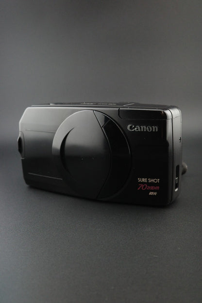 Vintage Canon Sure Shot 70 Zoom 35mm Film Camera - Winds, Fires - Faulty Flash