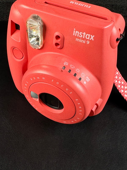 Fujifilm Instax Mini 9 Flamingo Pink Instant Polaroid Camera - Tested & Working
