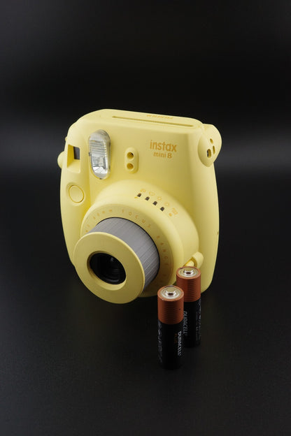 Fujifilm Instax Mini 8 Yellow Instant Camera & New Batteries - Works Perfectly