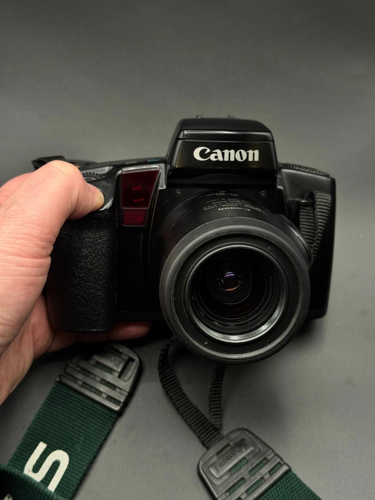 Vintage Canon EOS 100 35mm Film Camera + 35-80mm Power Zoom Lens - Working (O15)