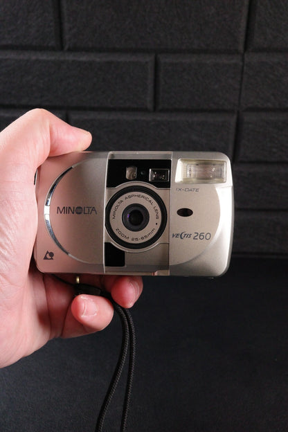 Minolta Vectis 260 IX-Date Vintage 1990's APS Film Camera - Tested & Working