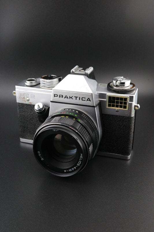 Praktica LB2 Vintage 35mm SLR + Helios 44M-4 58mm f2 M42 Film Tested & Working