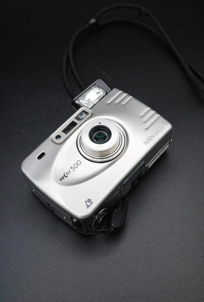 Vintage Minolta Vectis 300 Stainless Steel APS Film Camera - Tested Working