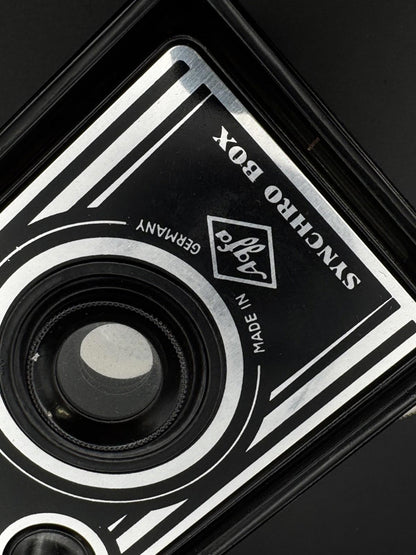 Vintage 1950s Agfa Synchro Box 120 Film Camera With Art Deco Design - Working