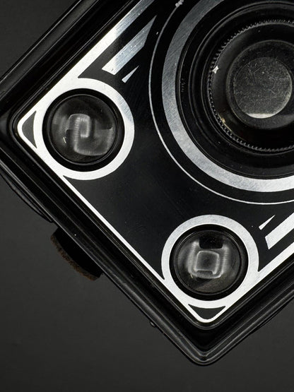 Vintage 1950s Agfa Synchro Box 120 Film Camera With Art Deco Design - Working