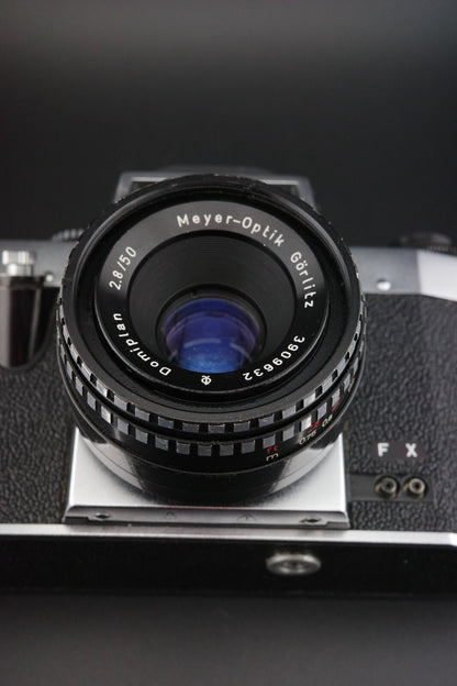 Praktica PL Nova 1B 35mm SLR + Meyer Optik 50mm f/2.8 - Film Tested & Working