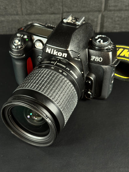 Nikon F80 35mm SLR Film Camera + Nikkor 28-100mm Lens - Film Tested & Working