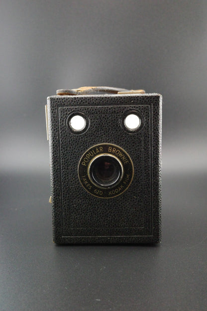 Vintage Kodak Six-20 Popular Brownie 620 Film Box Camera + Box Tested & Working