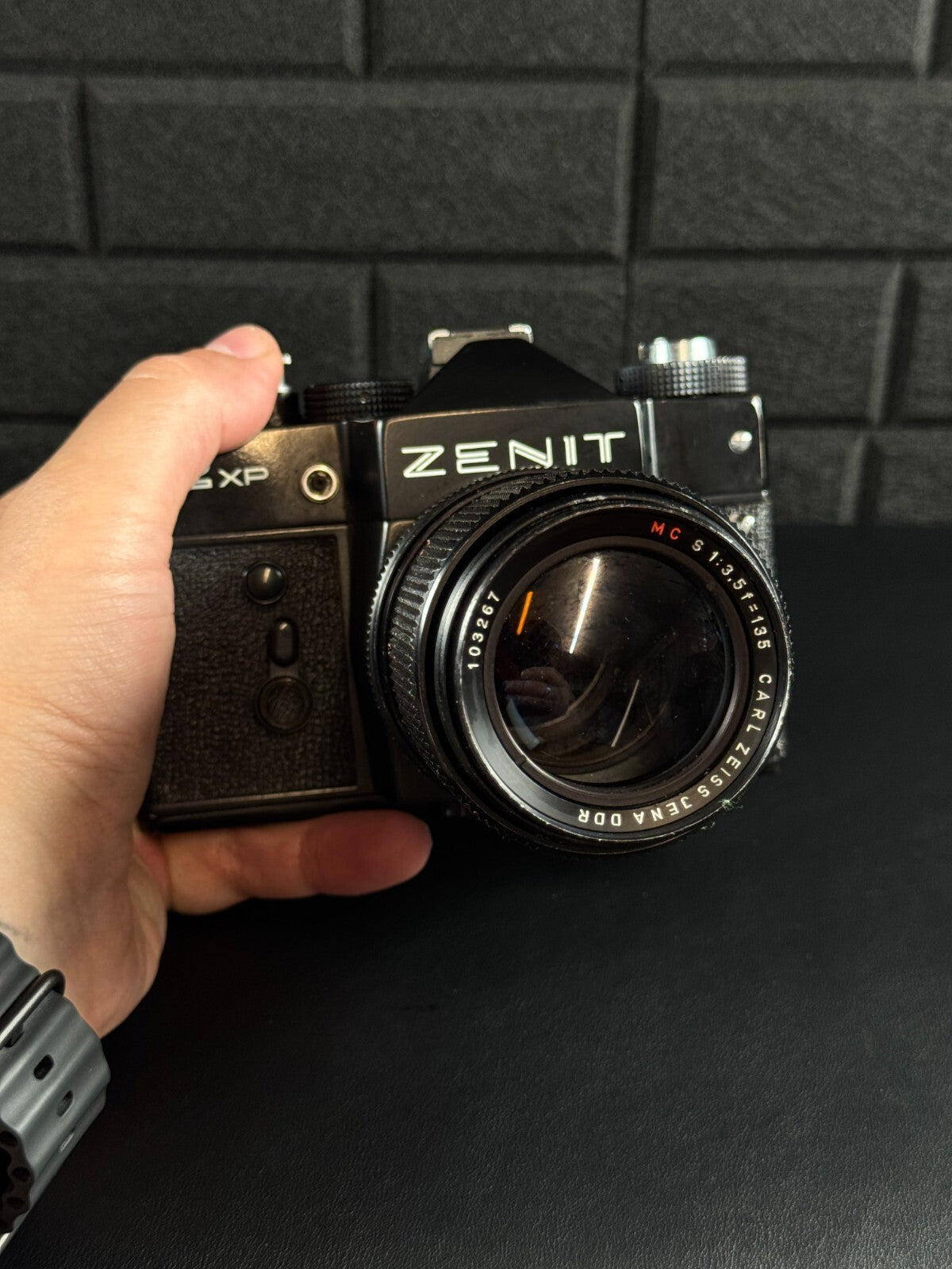 Zenit 12XP 35mm SLR Camera Zeiss Jena DDR 135mm Lens
