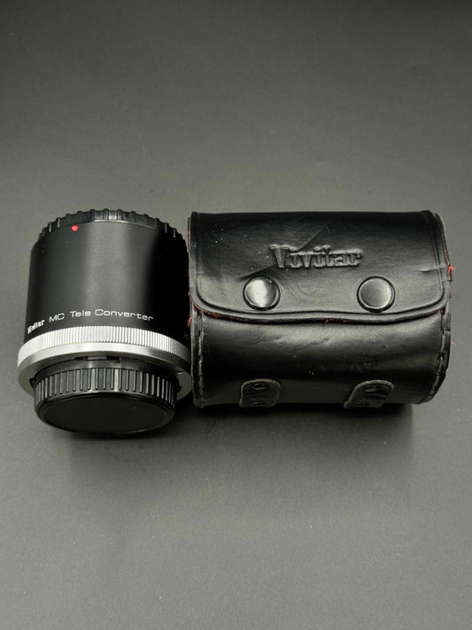 Vintage Vivitar 3X - 4 MC Tele-Converter Canon FD - FL Mount & Leather Case