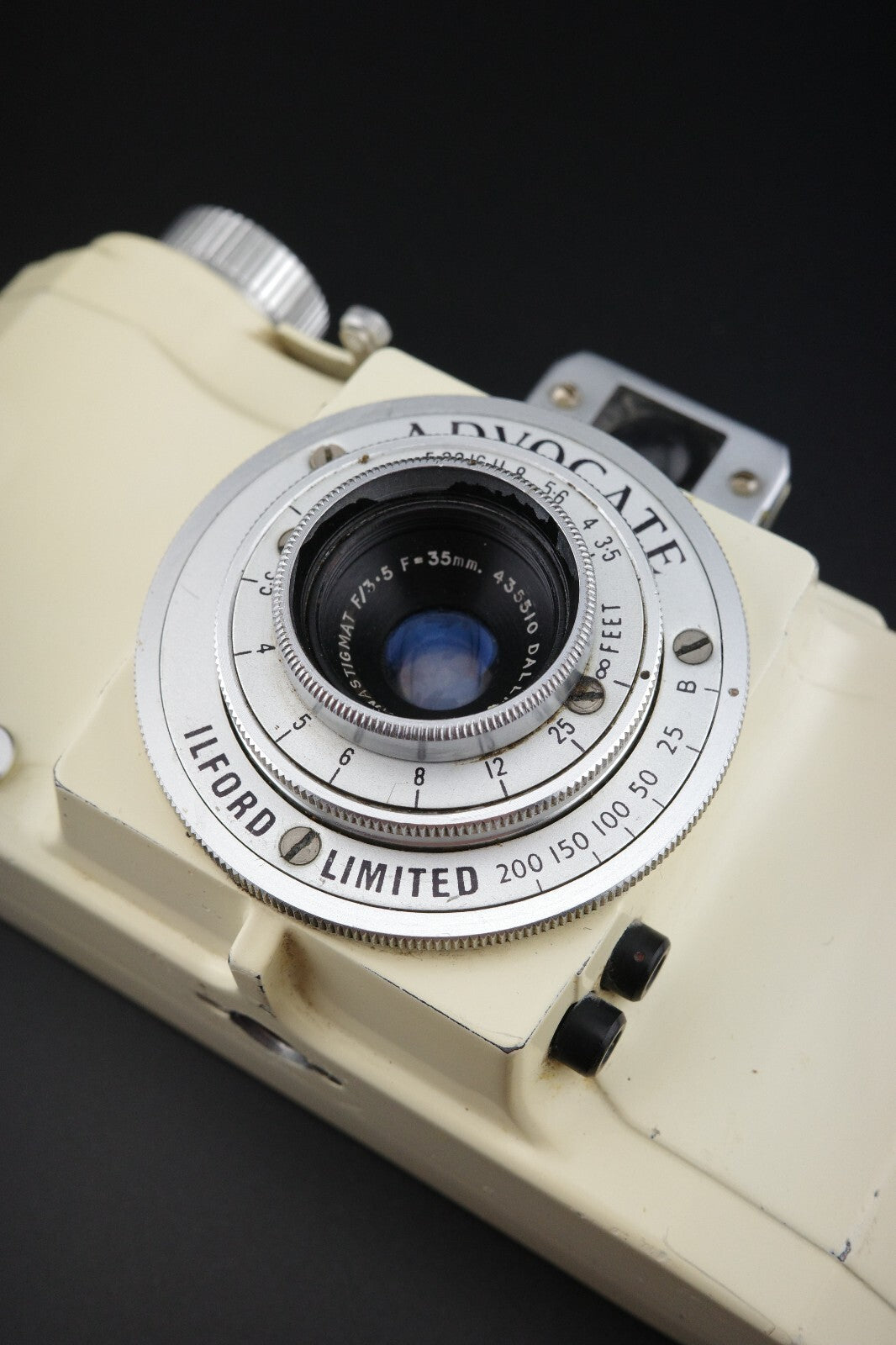 Ilford Advocate II Film Camera - White Enamel Die-Cast Aluminium -Read Details