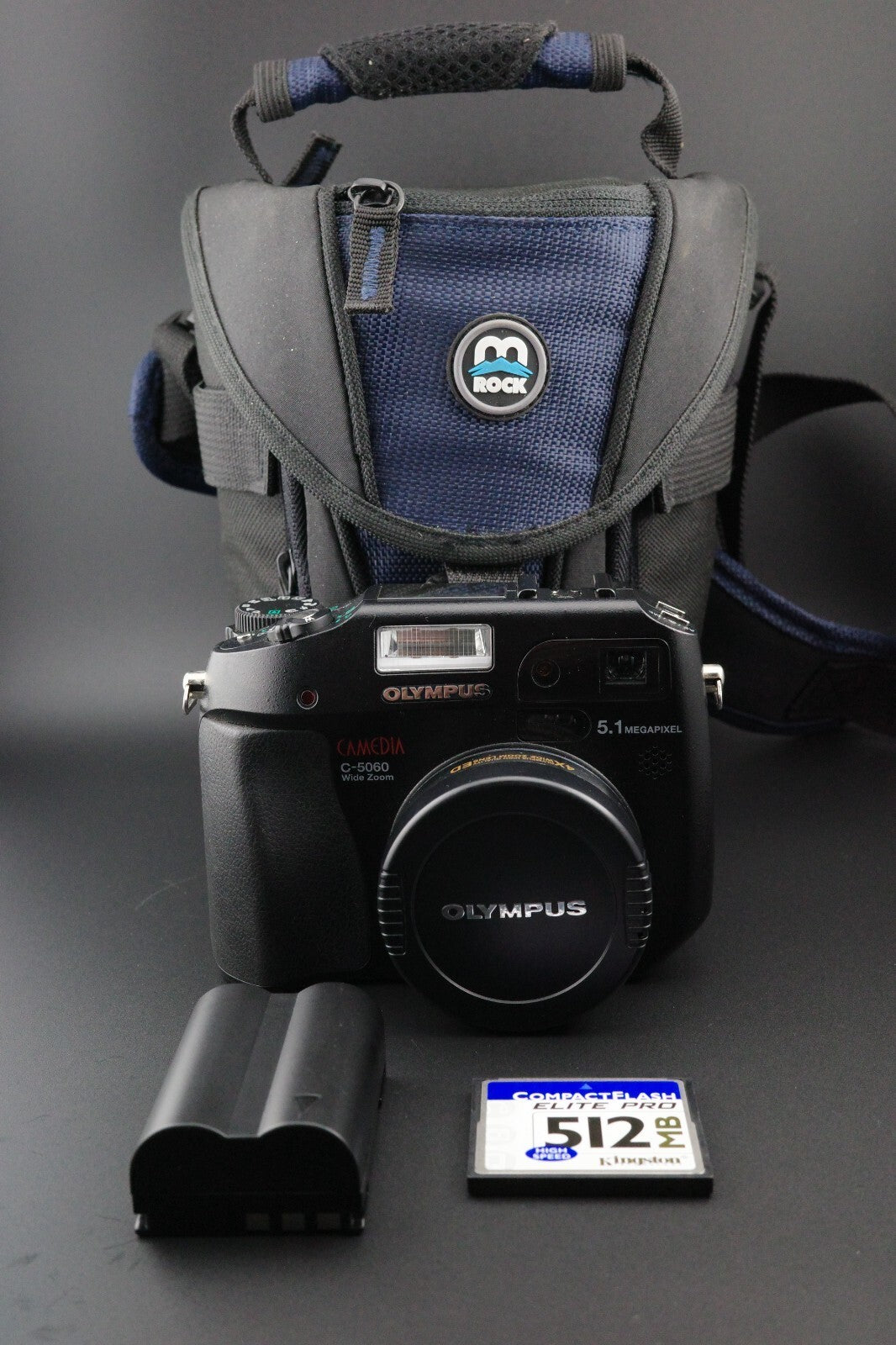 Olympus C-5060 Wide Zoom 5.1MP Camera + 512MB CF Card, New Battery and Bag
