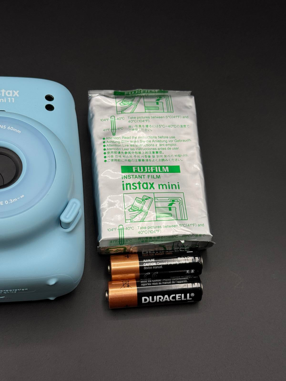 Fujifilm Instax Mini 11 Baby Blue Instant Camera + Film & Batteries - Working