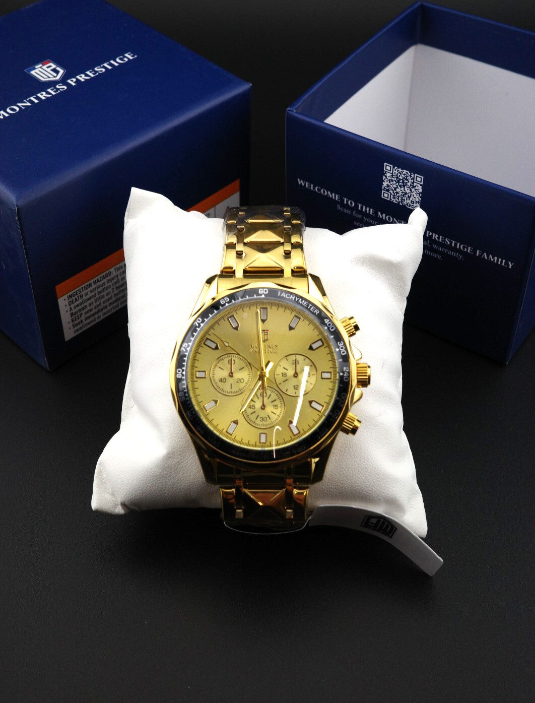 Montres Prestige MPW-0342 Men's Watch 44mm Gold S.Steel Quartz - New & Boxed