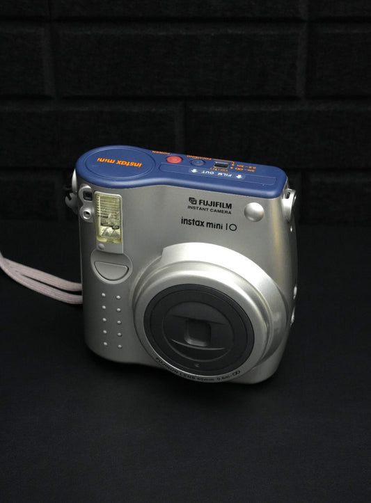 Fujifilm Instax Mini 10 Silver Instant Film Camera + Batteries Tested & Working