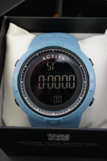 Activa X Invicta ACW1915-002 Men’s Digital Watch 50mm Light Blue - New & Boxed